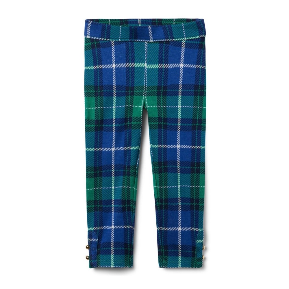 NWT Janie and Jack TARTAN BUTTON CUFF JACQUARD PANT 6-12M